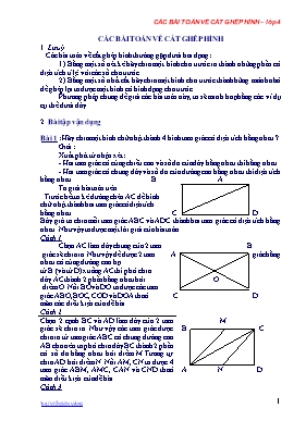 Các bài toán về cắt ghép hình